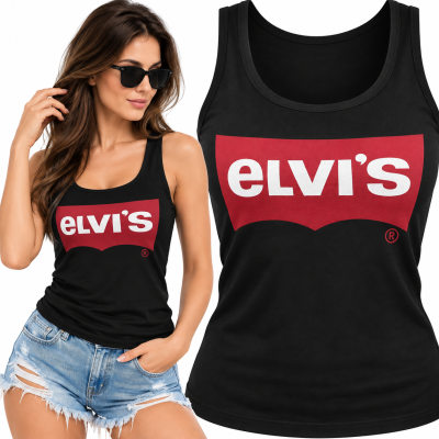TANK TOP DAMSKI ŚMIESZNY  CREATIVE ELVIS